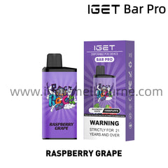 IGET Bar Pro Disposable Vape 10000 Puffs - Raspberry Grape
