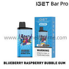IGET Bar Pro Disposable Vape 10000 Puffs - Blueberry Raspberry Bubble Gum