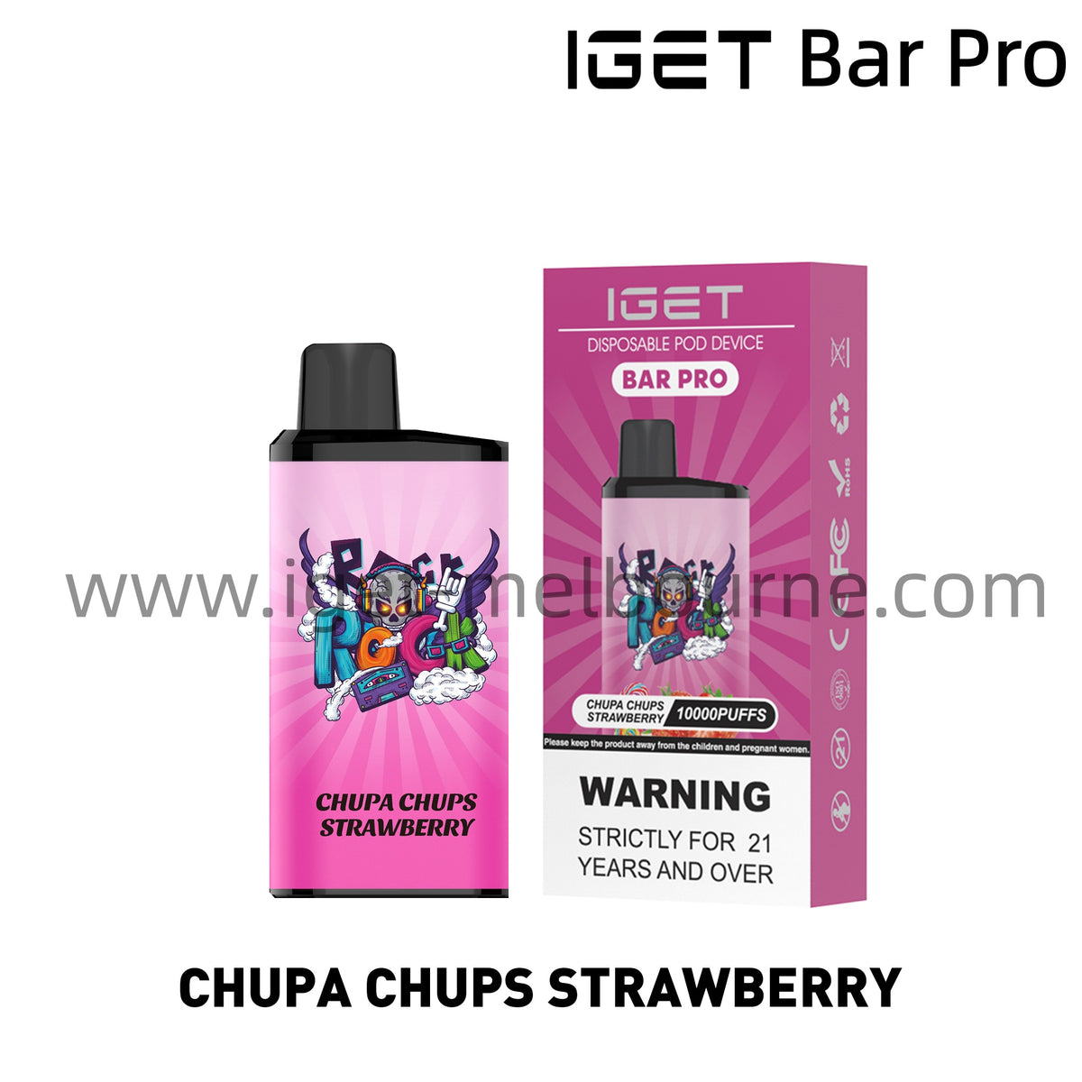IGET Bar Pro Disposable Vape 10000 Puffs - Chupa Chups Strawberry