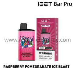 IGET Bar Pro Disposable Vape 10000 Puffs - Raspberry Pomegranate Ice Blast
