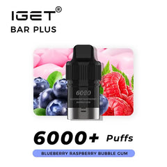 IGET Bar Plus Pod 6000 Puffs - Blueberry Raspberry Bubble Gum