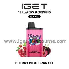 IGET Bar Pro Disposable Vape 10000 Puffs - Cherry Pomegranate